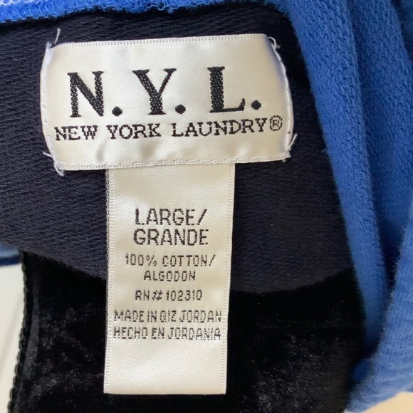 N.Y.L New York Laundry Two Tone Blue Zip Hoodie L - Picture 7 of 8